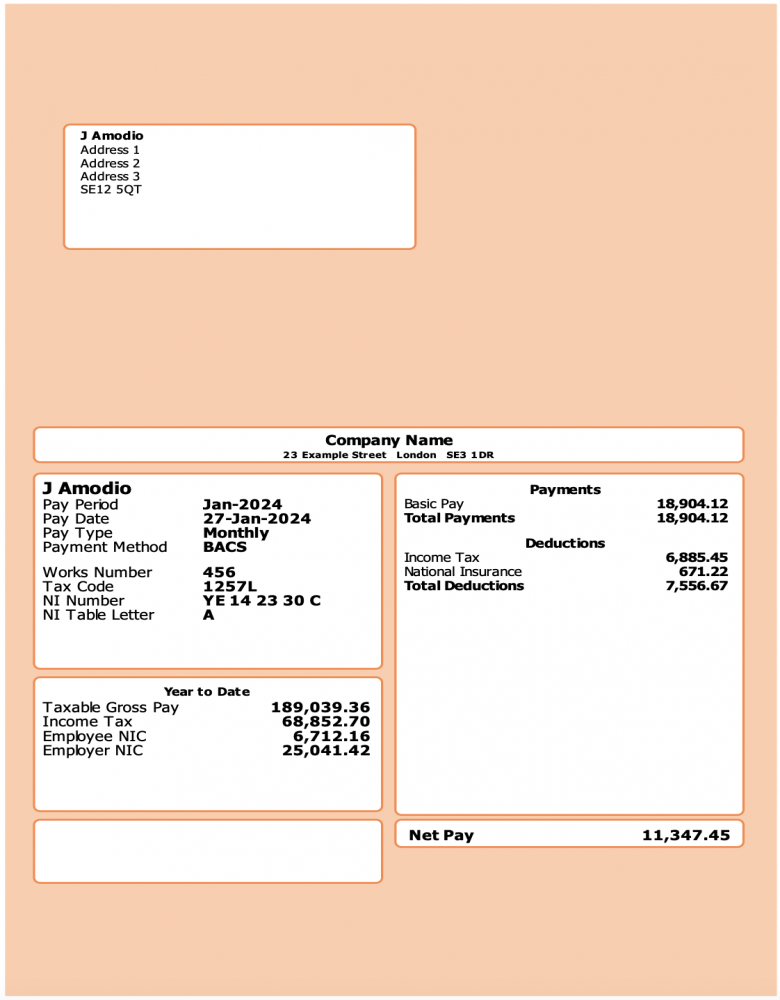 Green E-payslip With Employers And Employee Address - Gr1 Green E-payslip With Employers And Employee Address - Gr1