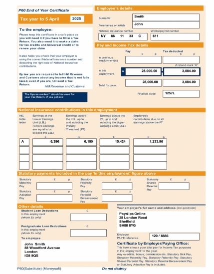Standard P60 2024-2025 Email Version